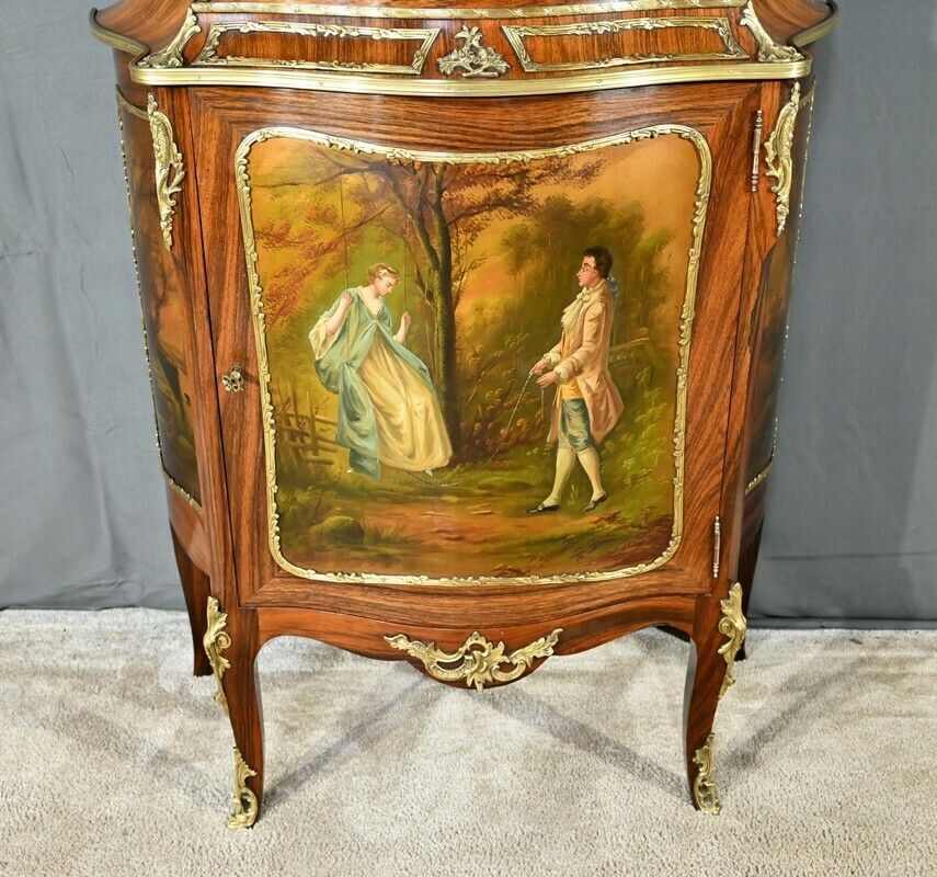 photo vintage Rosewood Showcase Furniture, Napoleon III Period, Louis XV/Louis XVI Style – Mid 19th Century