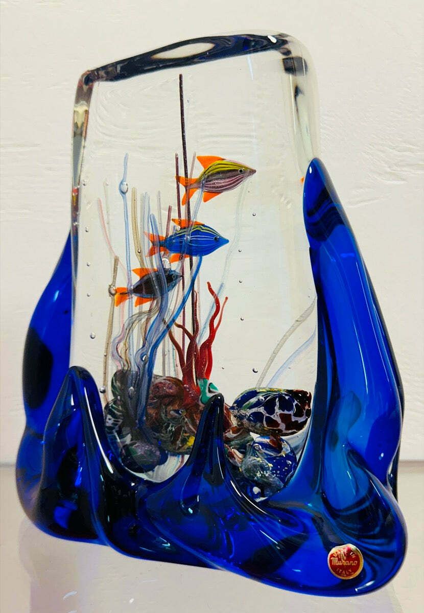 Contemporary Chinese Fish Aquarium In The Style Of Glass Studio Murano photo for sale