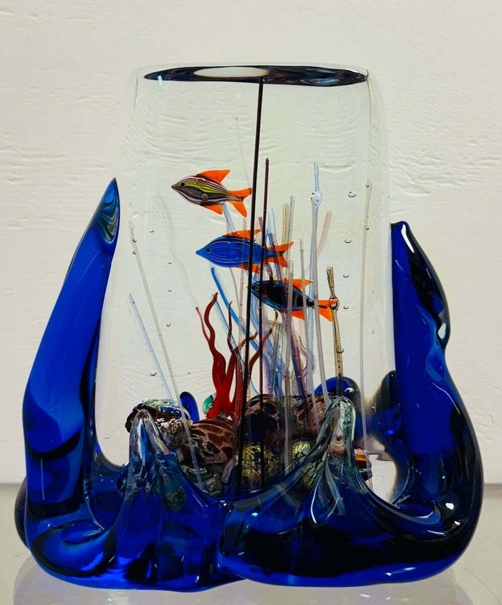 Home Decor Contemporary Chinese Fish Aquarium In The Style Of Glass Studio Murano photo