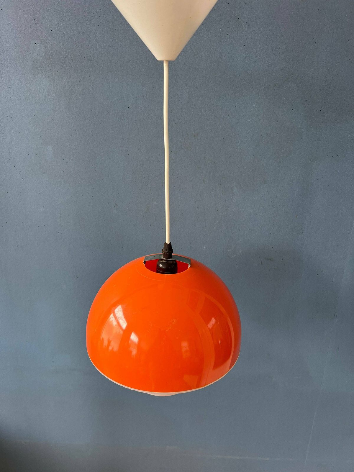 Hanglamp Van Acrylglas In Oranje En Wit, Space Age photo 258.0