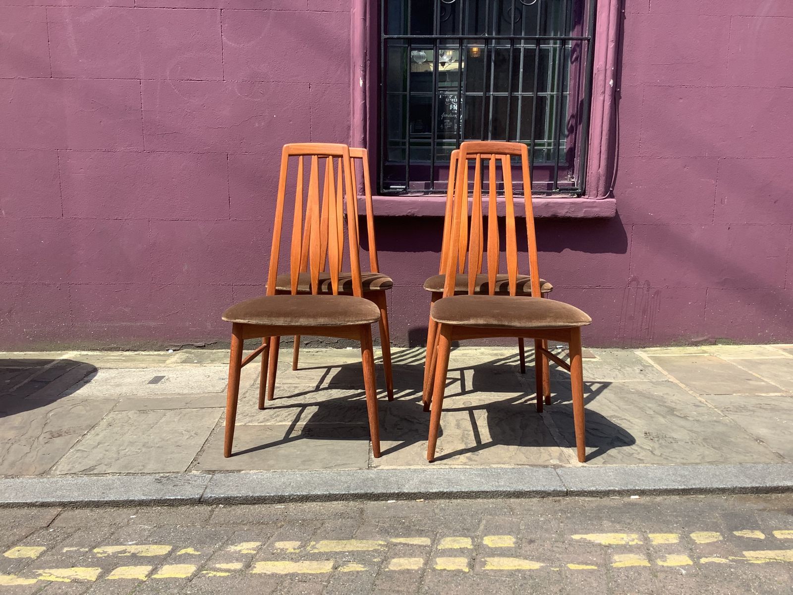 Four Teak Eva Dining  Chairs By Niels Koefoed, 1960s photo Furniture