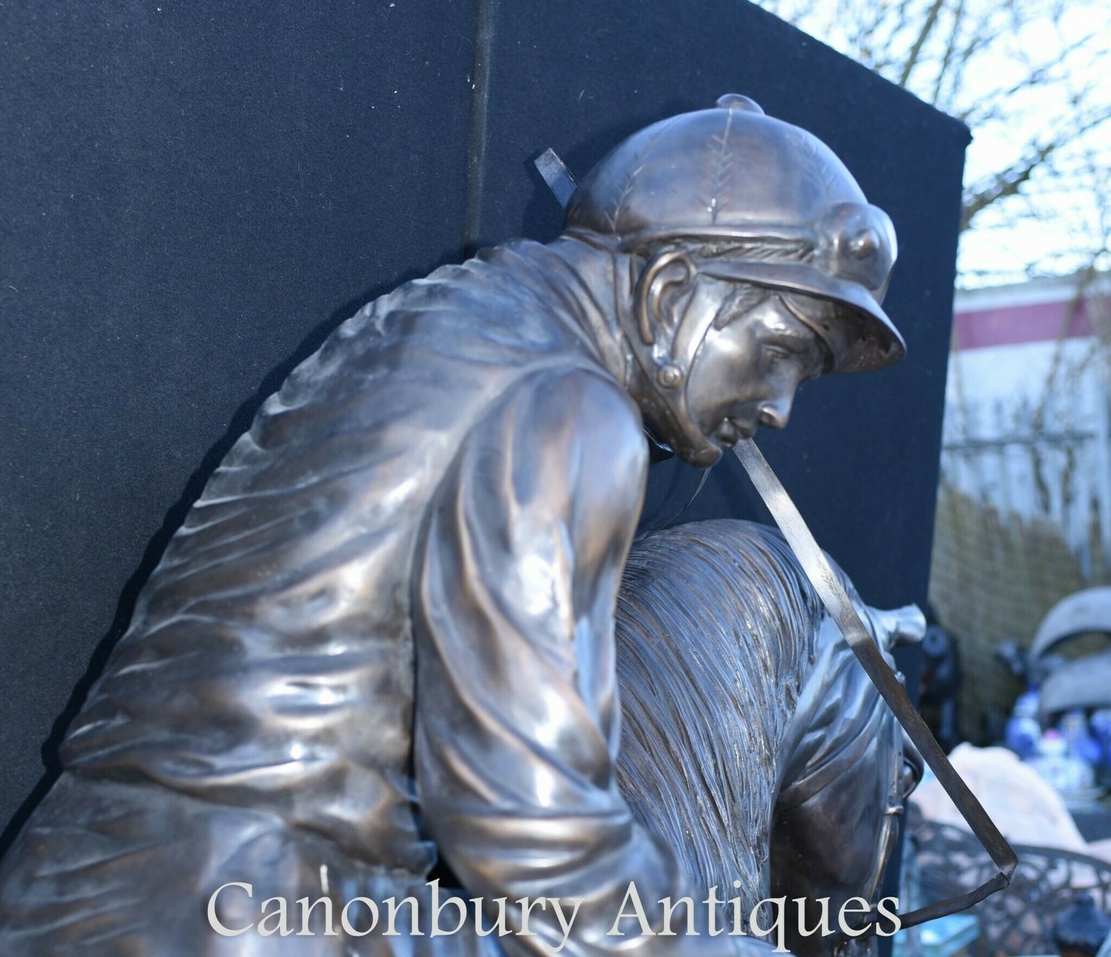 Art Lifesize French Bronze Horse And Jockey Statue By Bonheur photo