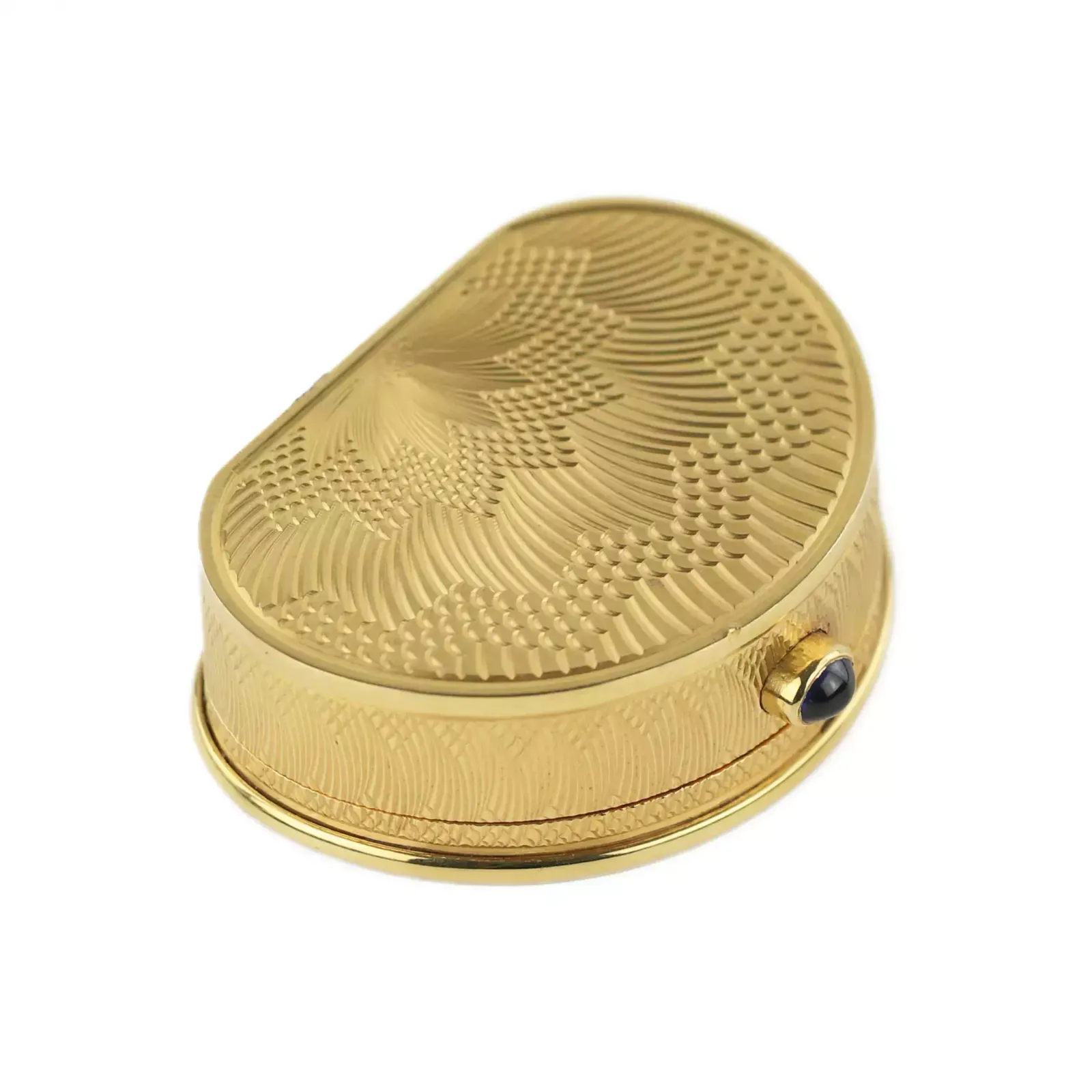 19th Century English Gold Pill Box With Diamonds And Guilloché Enamel. photo for sale