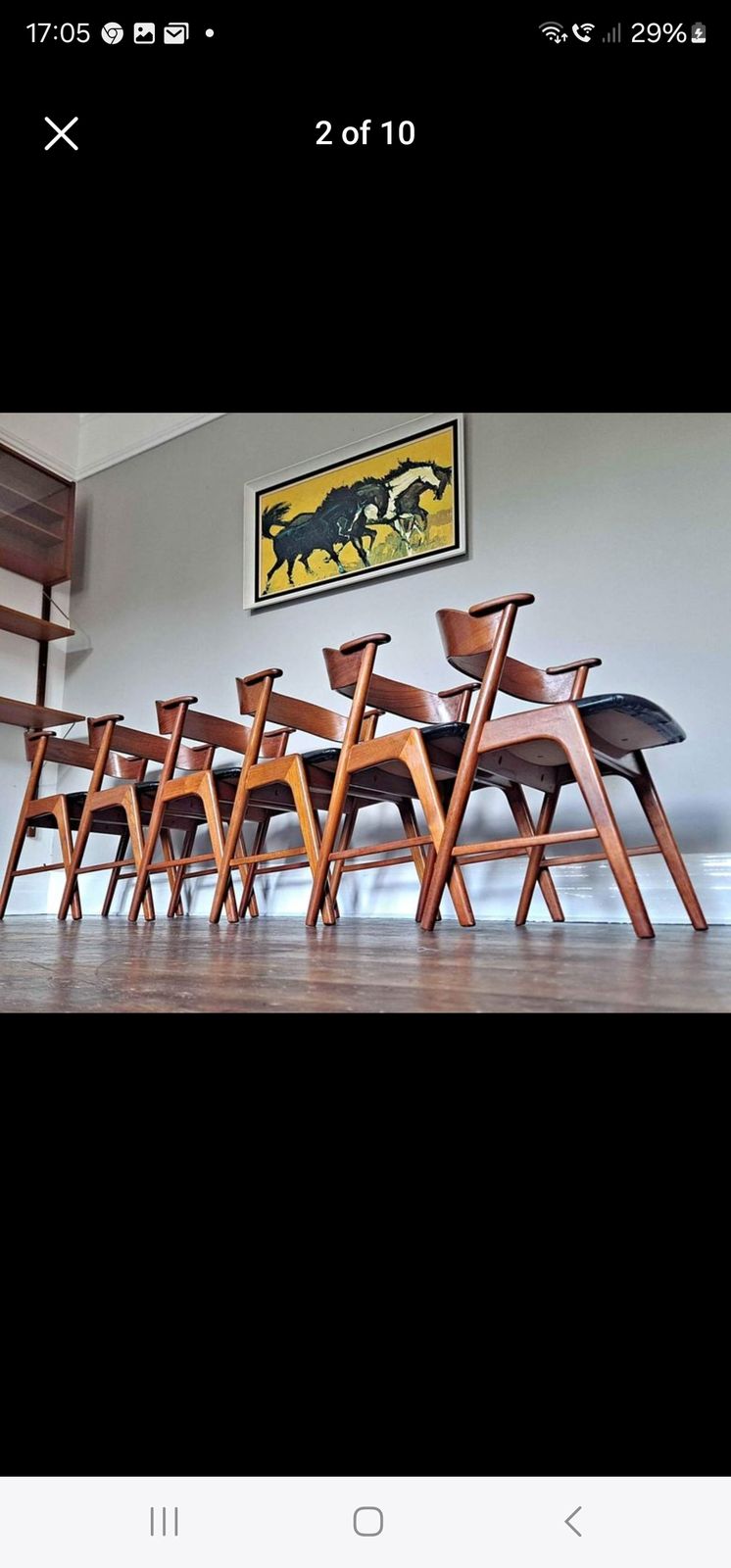 Mid Century Set Of Six Kai Christianson Model 32 Teak Dining Chairs photo furniture