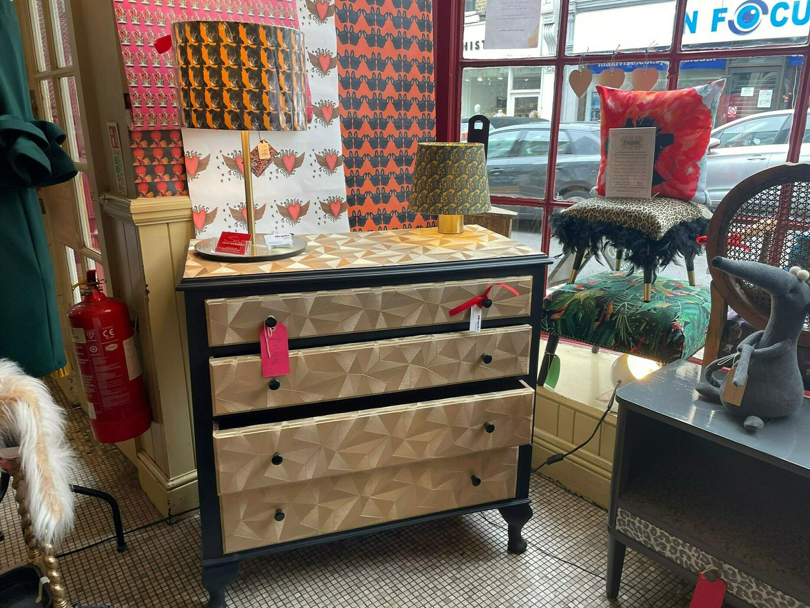 Queen Ann Decoupage Chest Of Drawers   Professional Spray Painted Finish photo furniture
