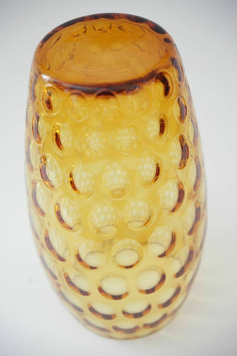 Amber Czechoslovakian Glass Vases From Egermann, 1990s photo buy
