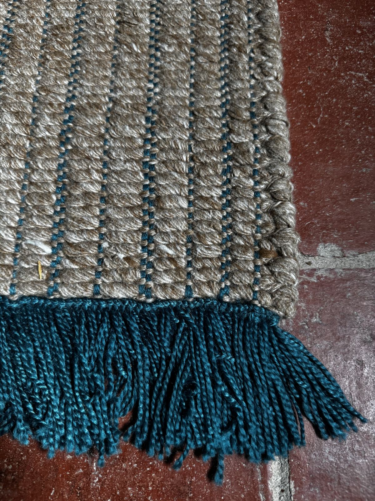 4 Paddle /Re/Purpose Premium Recycled Plastic Flatweave Bespoke Provence Rug With Tassels photo for sale