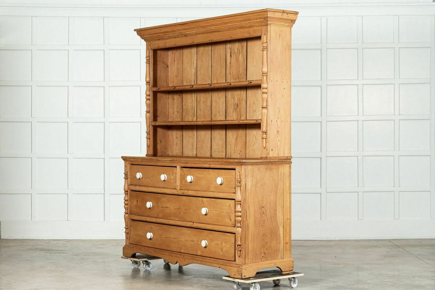 Large English 19thc Pine Dresser photo Furniture