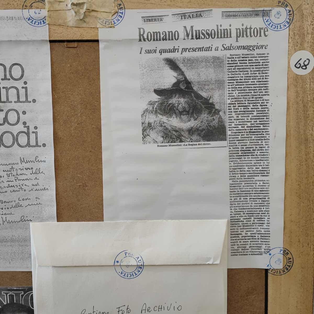Work By Romano Mussolini Mixed Media, Eyes Controlling The Claum With Tie photo vintage