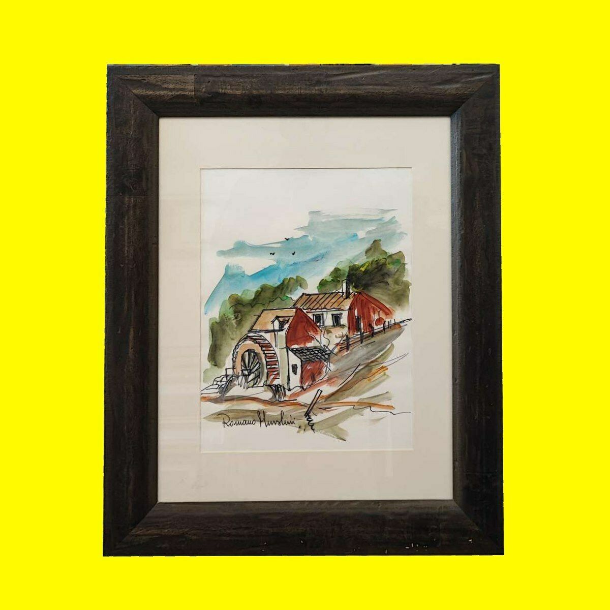 Work Of Roman Mussolini Tempera Farmhouse With Mill