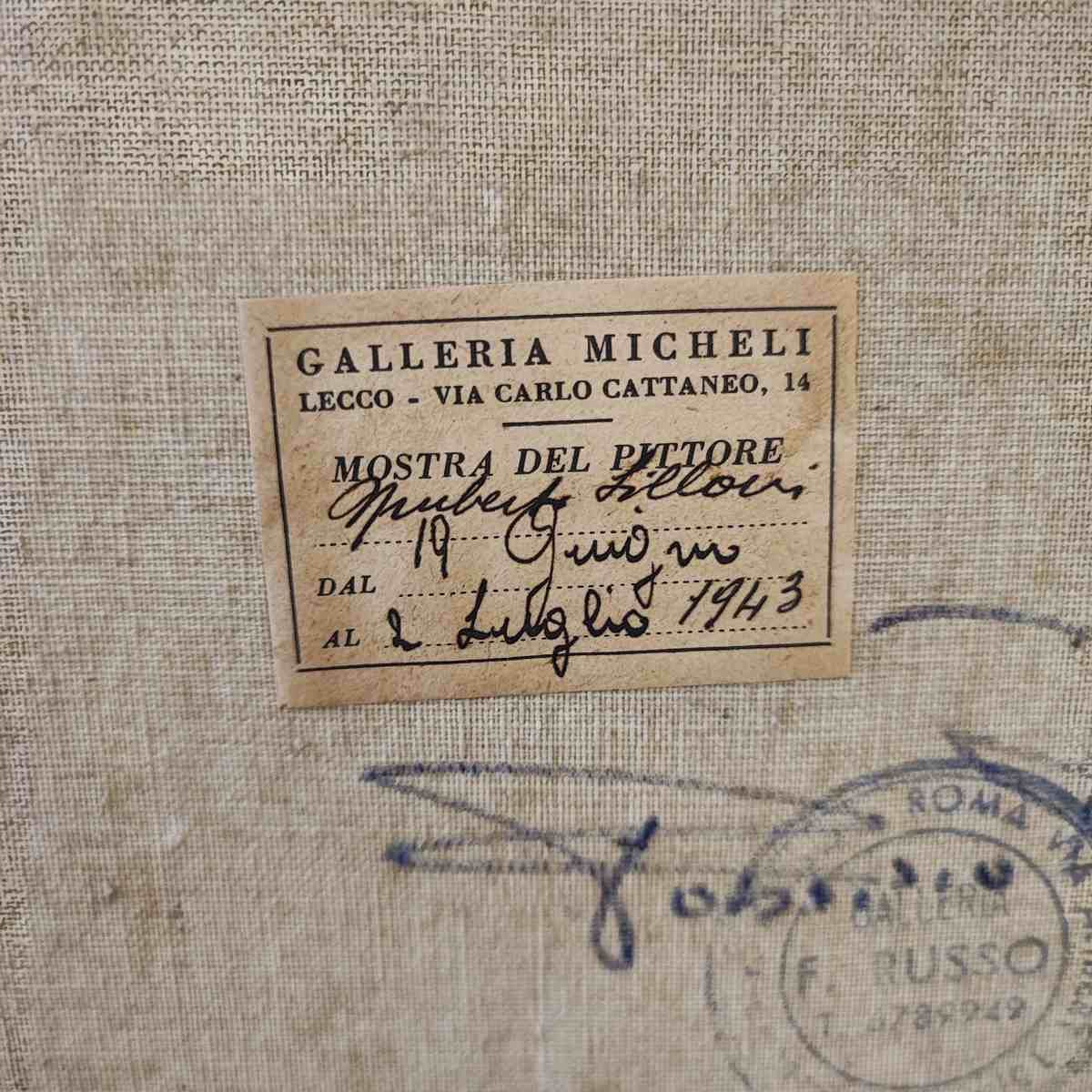 Art Work By Umberto Lilloni Oil On Canvas, Blackboard 1940 photo
