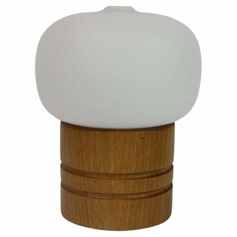 Wooden Table Lamp Osvetlovaci Sklo Valasske Mezirici, 1960s