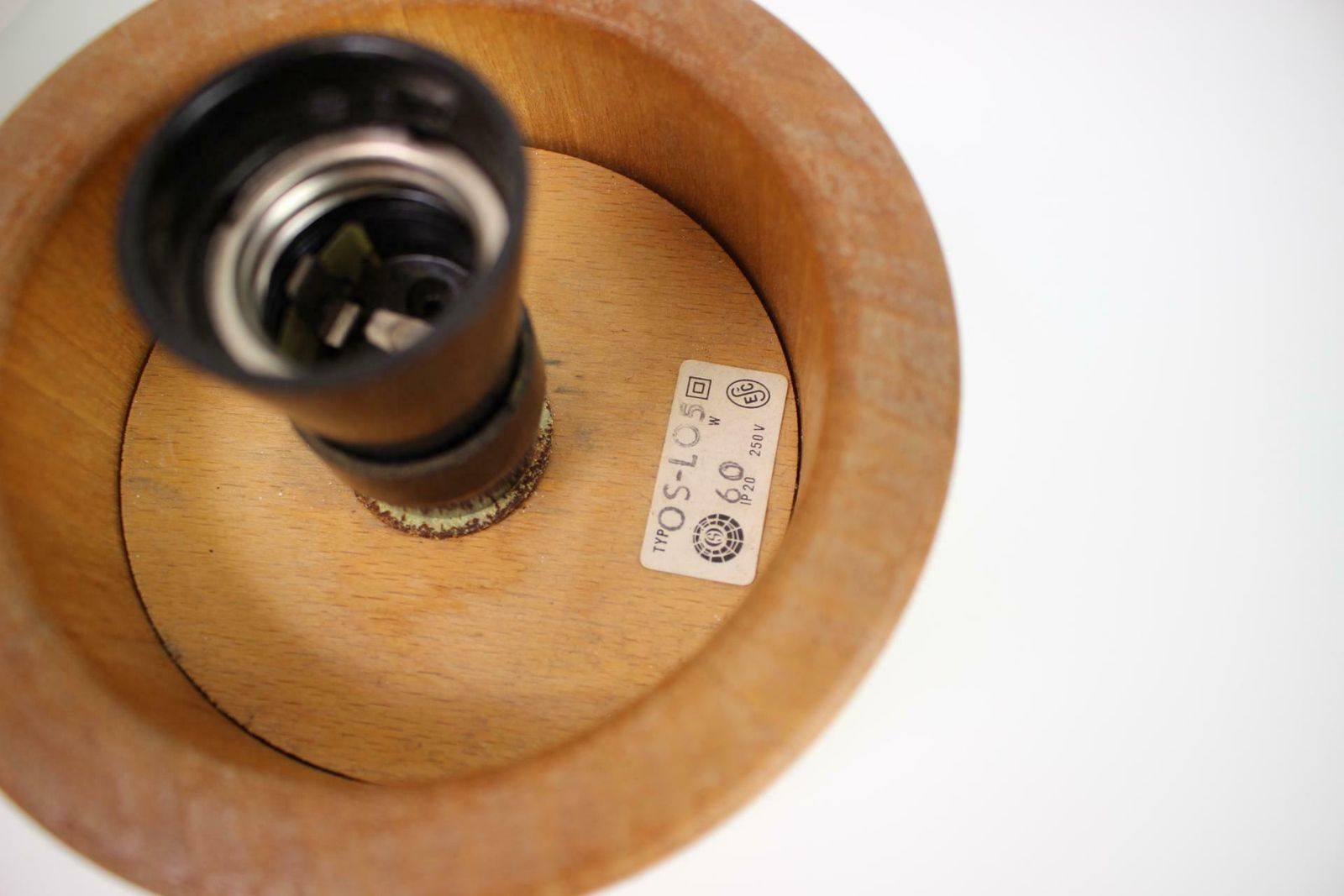 Wooden Table Lamp Osvetlovaci Sklo Valasske Mezirici, 1960s photo buy