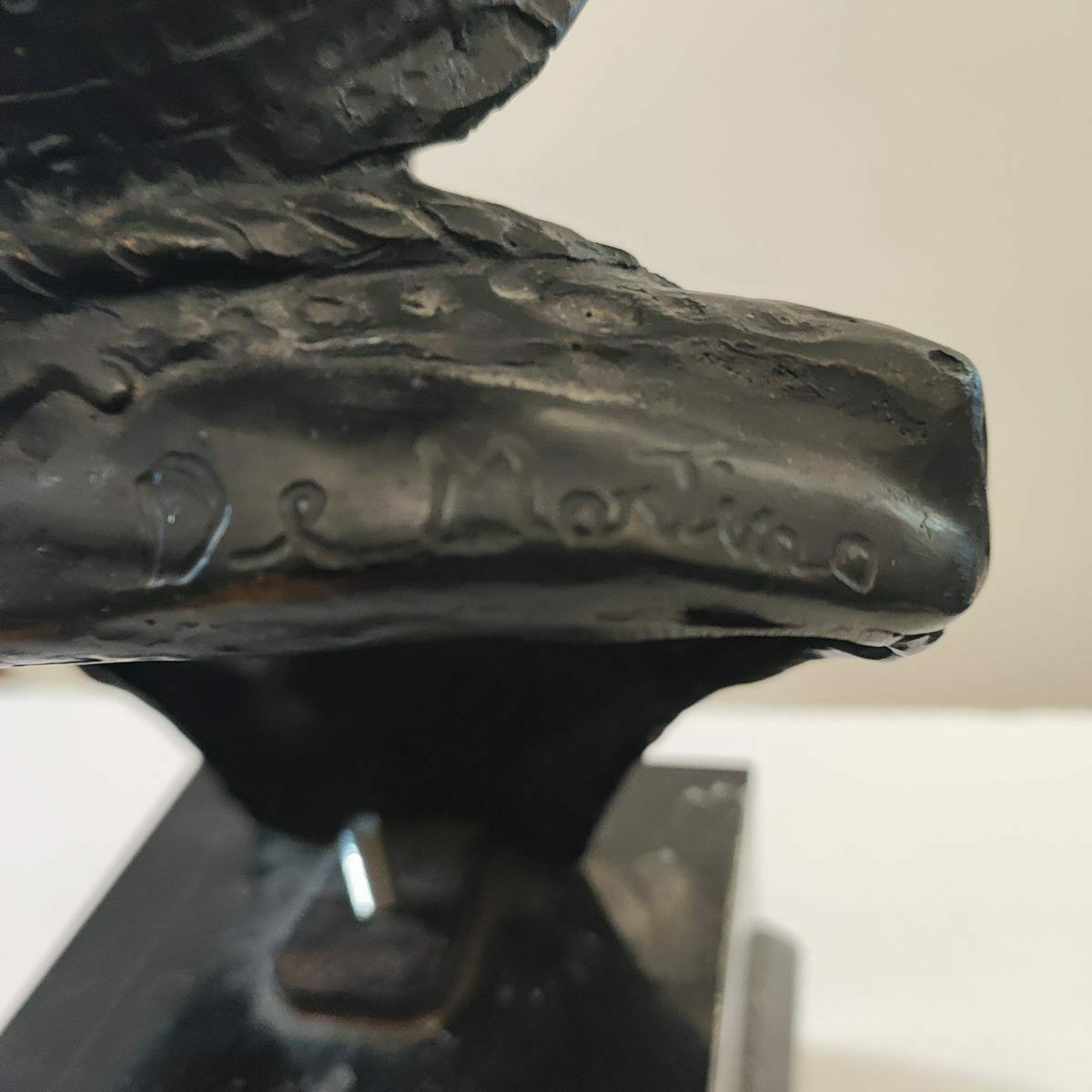 Bronze Sculpture By Giovanni De Martino, Boy With Hat And Chain With Crucifix photo buy