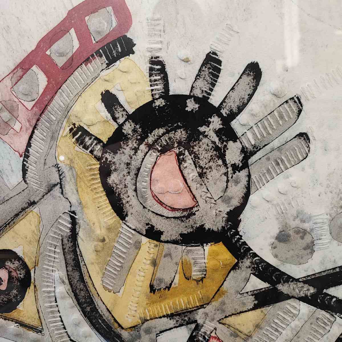 Composition Painting On Cardboard In Relief By Umberto Mastroianni, 1980 photo furniture