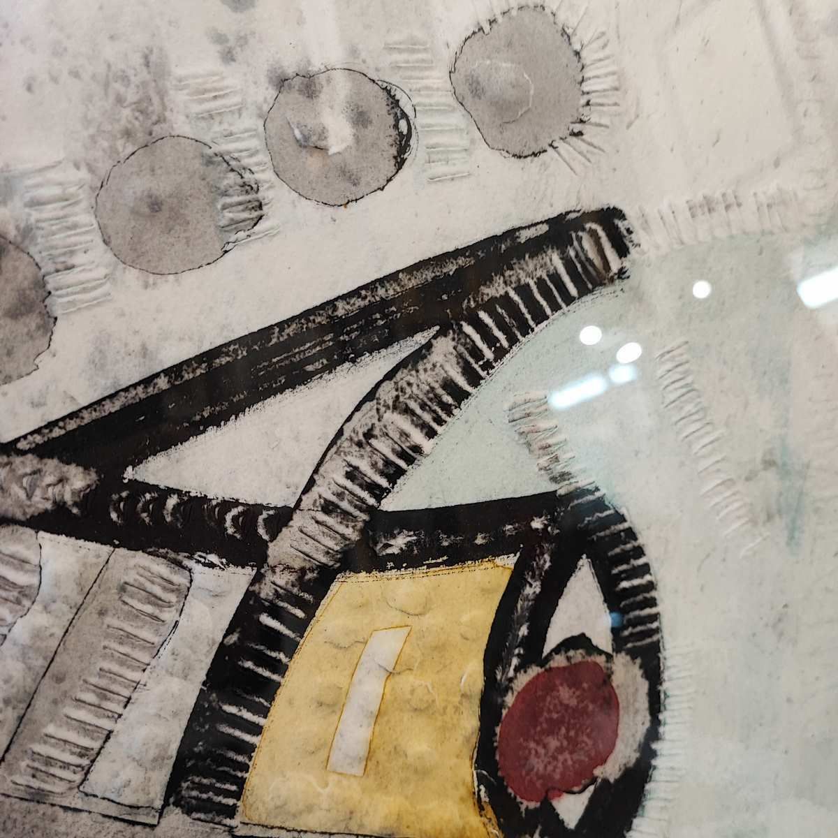 Composition Painting On Cardboard In Relief By Umberto Mastroianni, 1980 photo Art