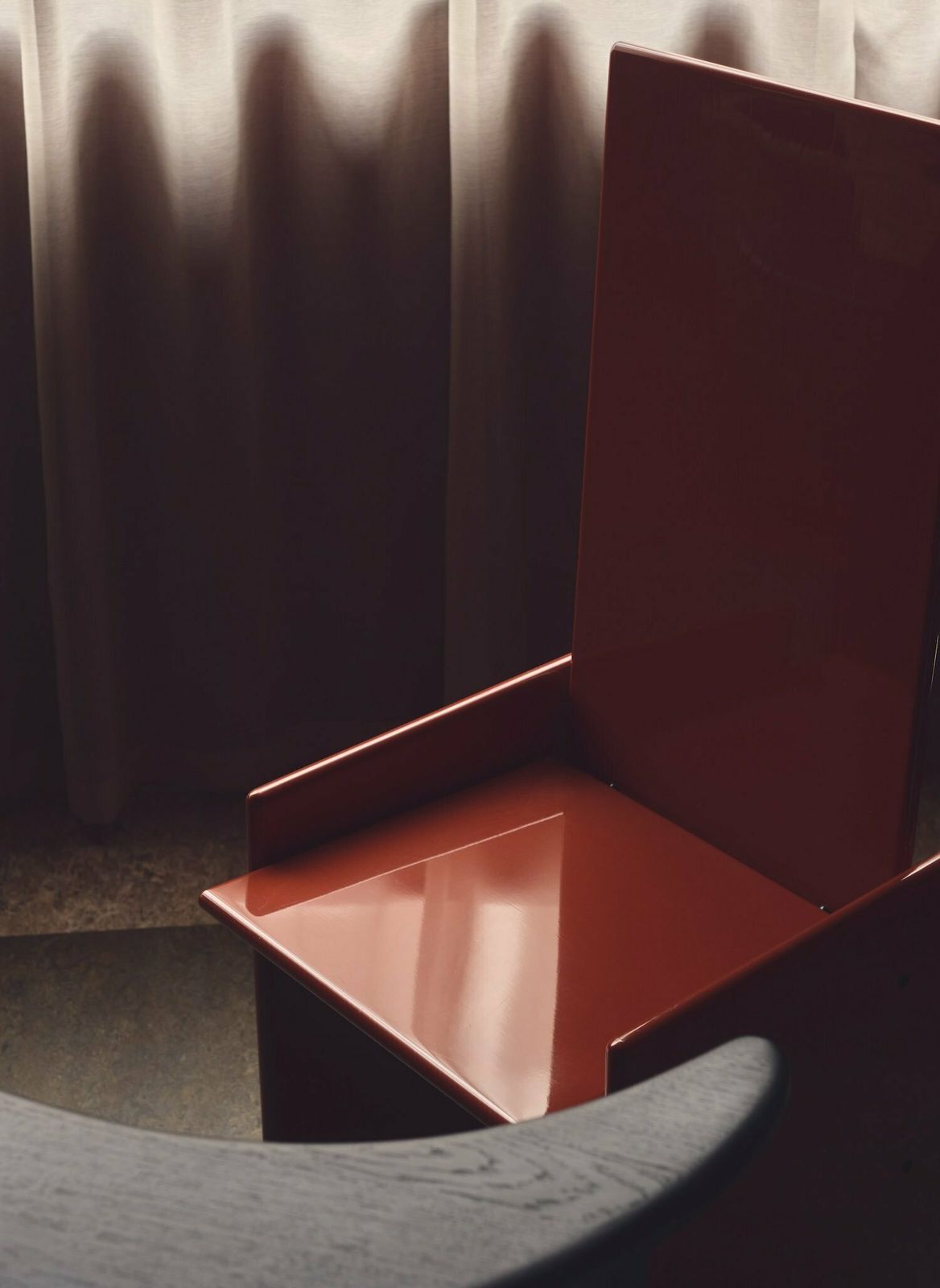 Italian Modern Red Wood Kazuki Chair photo for sale