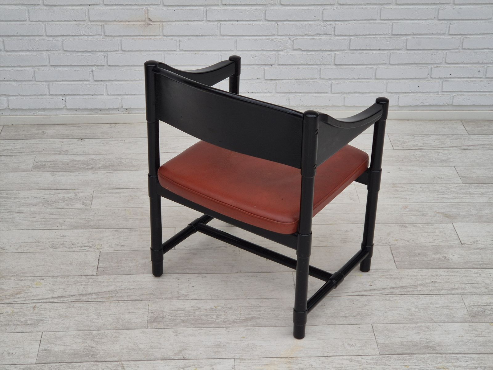 1490.0 Jaren 1970, Set Van 4 Finse Fauteuils Van Lepokalusto, Berkenhouten Frame, Leer. photo
