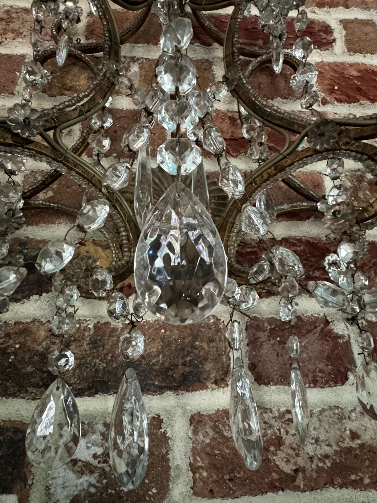A Pair Of French Crystal Wall. La Cage Aux Folie Fully Electrified photo for sale