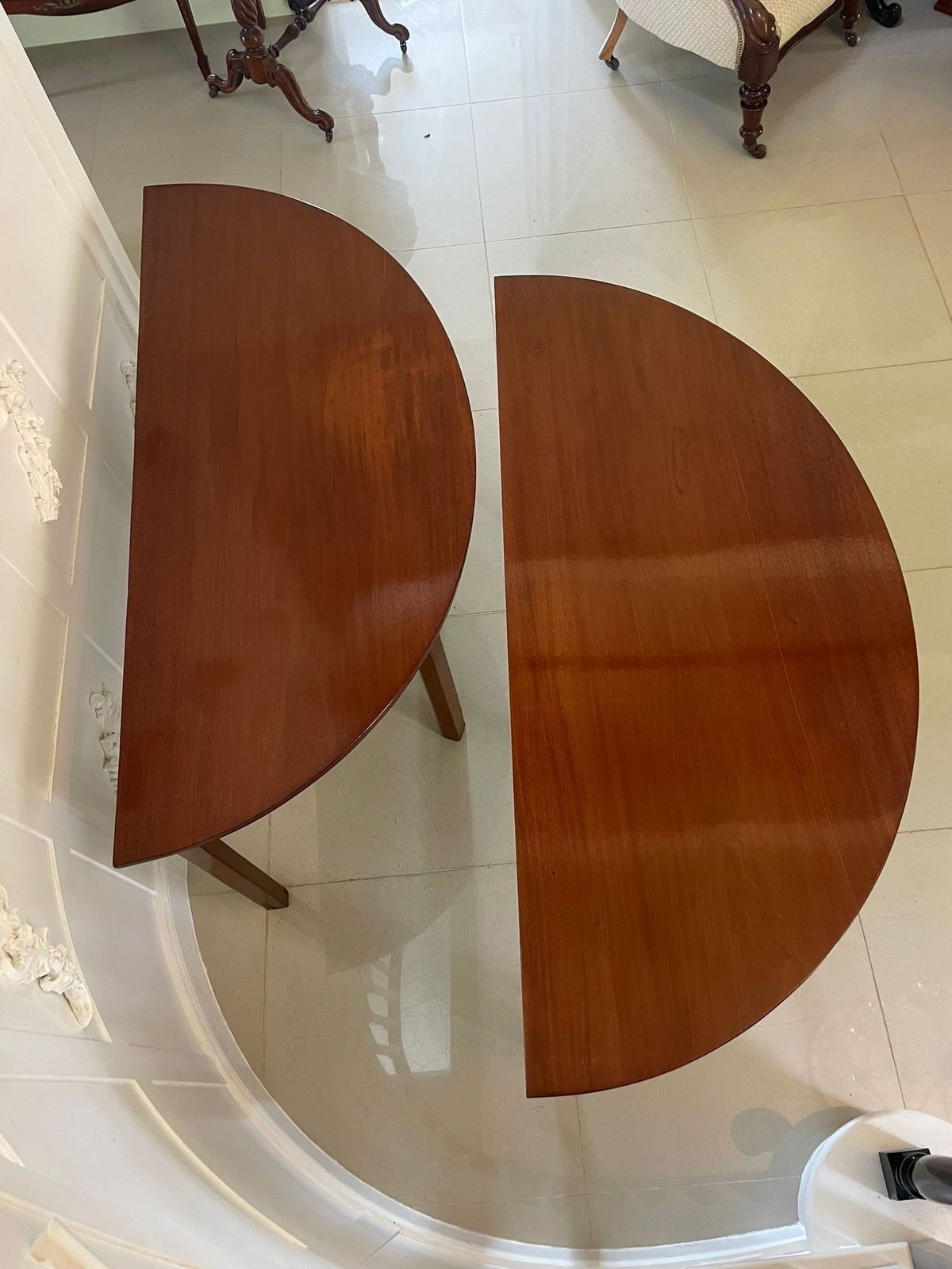 Large Pair Of Antique 19th Century Quality Figured Mahogany Demi Lune Shaped Tables photo vintage