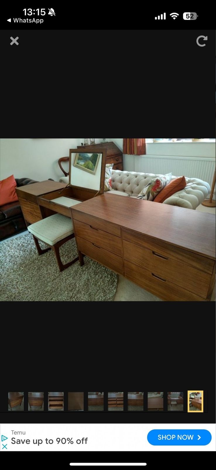 photo vinterior Mid Century Furniture Early 1960s Large Modular Dressing Vanity