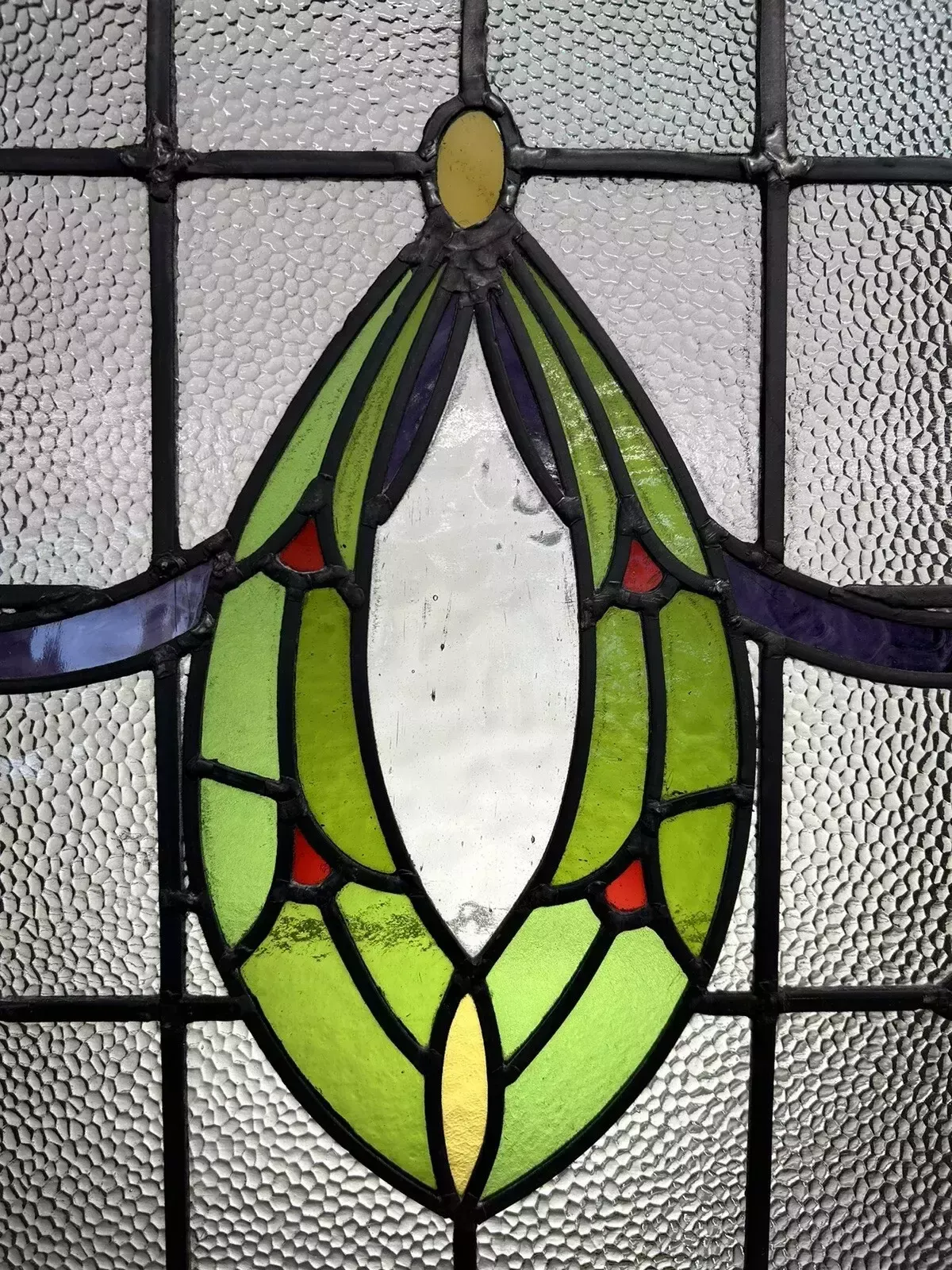 Art Deco Stained Glass Front Door Period Old Reclaimed Antique 20 30 Wood Leaded photo buy