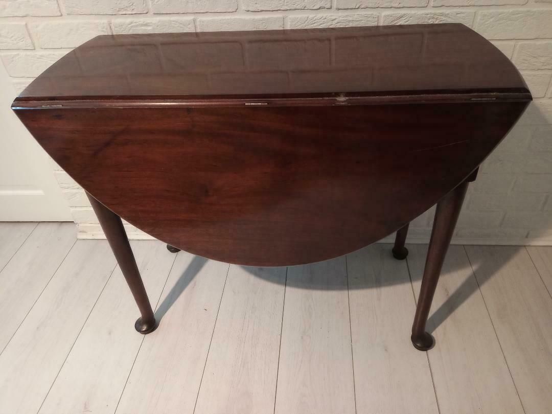 Georgian Oval Mahogany Dropleaf Dining Table & Chairs photo for sale