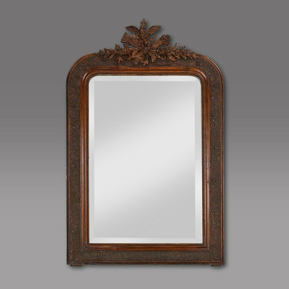 Louis Philippe Mirror In Plaster And Wood With Handcrafted Decorations, France, 1890s