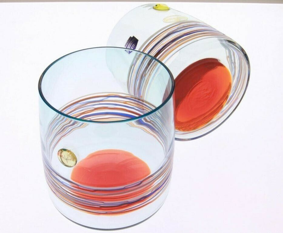 photo furniture Set Of 10 Murano Tumblers, Cenedese Sfumato 1960, Young Collection, Masterpieces