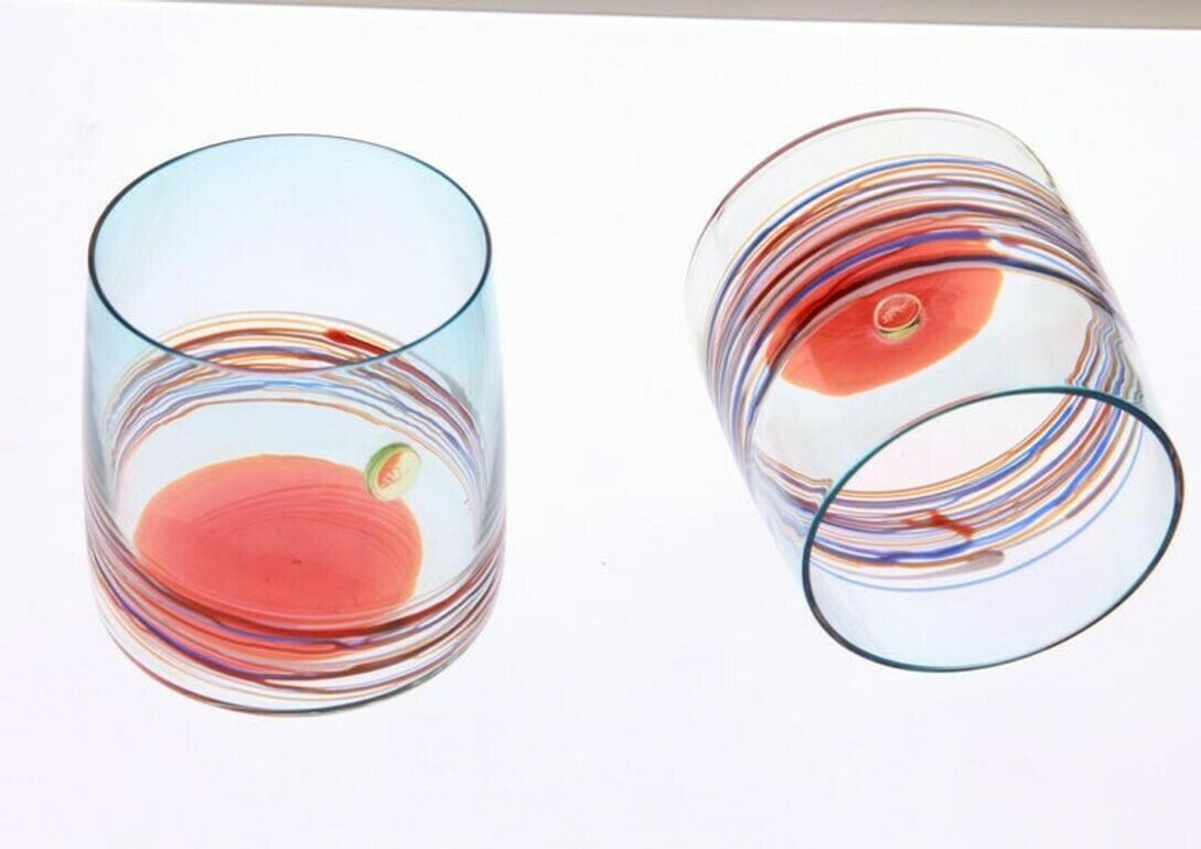 photo vintage Set Of 10 Murano Tumblers, Cenedese Sfumato 1960, Young Collection, Masterpieces