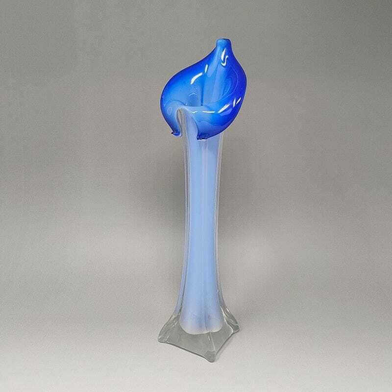 1960s Astonishing Jack In The Pulpit "Calla Lily" Vase In Murano Glass photo Home Decor
