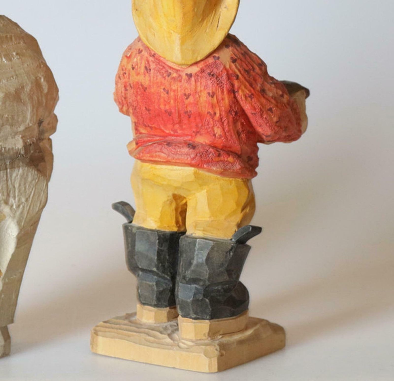 A Set Of 2 Antique Decorative Wooden Figurine Of Man & Woman Carving Sculptures photo furniture