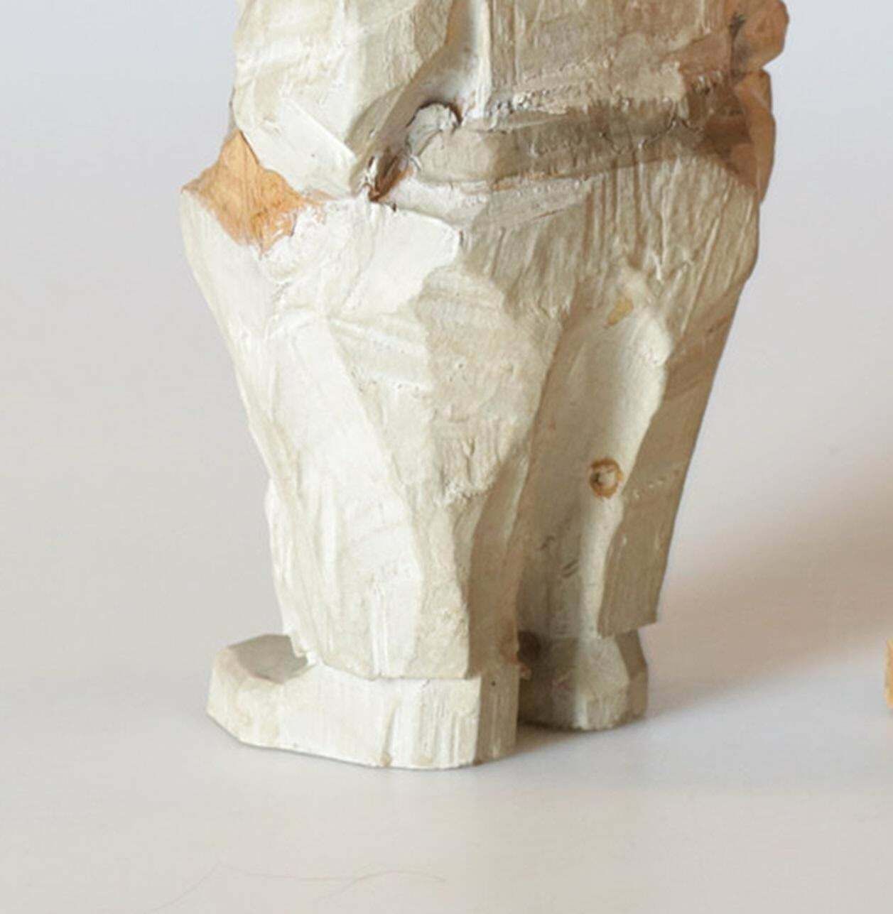 A Set Of 2 Antique Decorative Wooden Figurine Of Man & Woman Carving Sculptures photo 1350.0