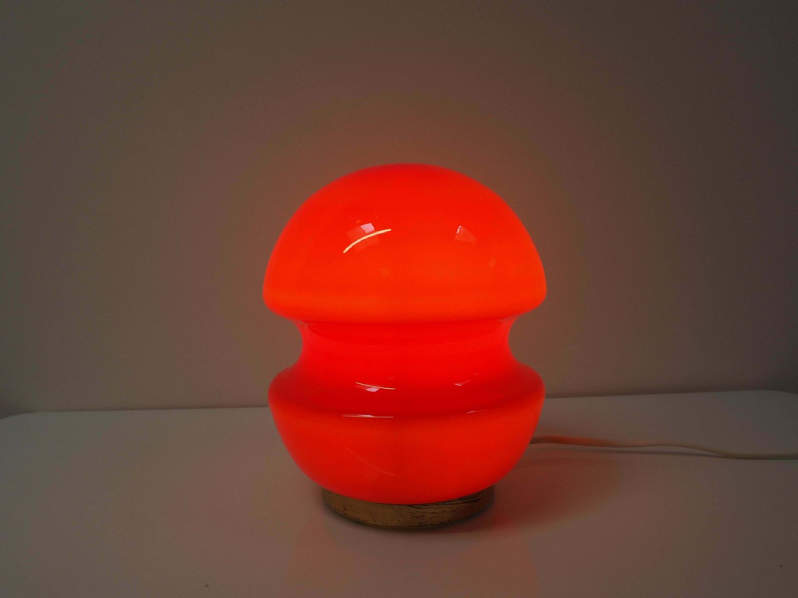 All Glass Table Lamp By Valasske Mezirici, 1960s, Czechoslovakia photo vintage