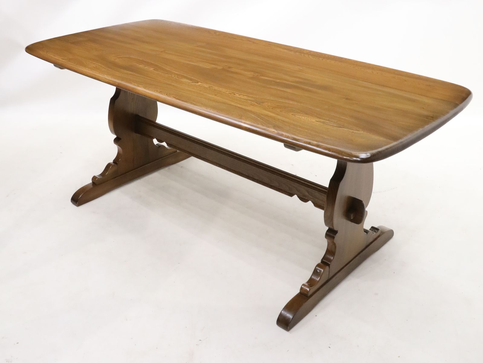 Ercol Elm Dining Table Plank Top Retro Golden Dawn Finish Free Uk Delivery*
