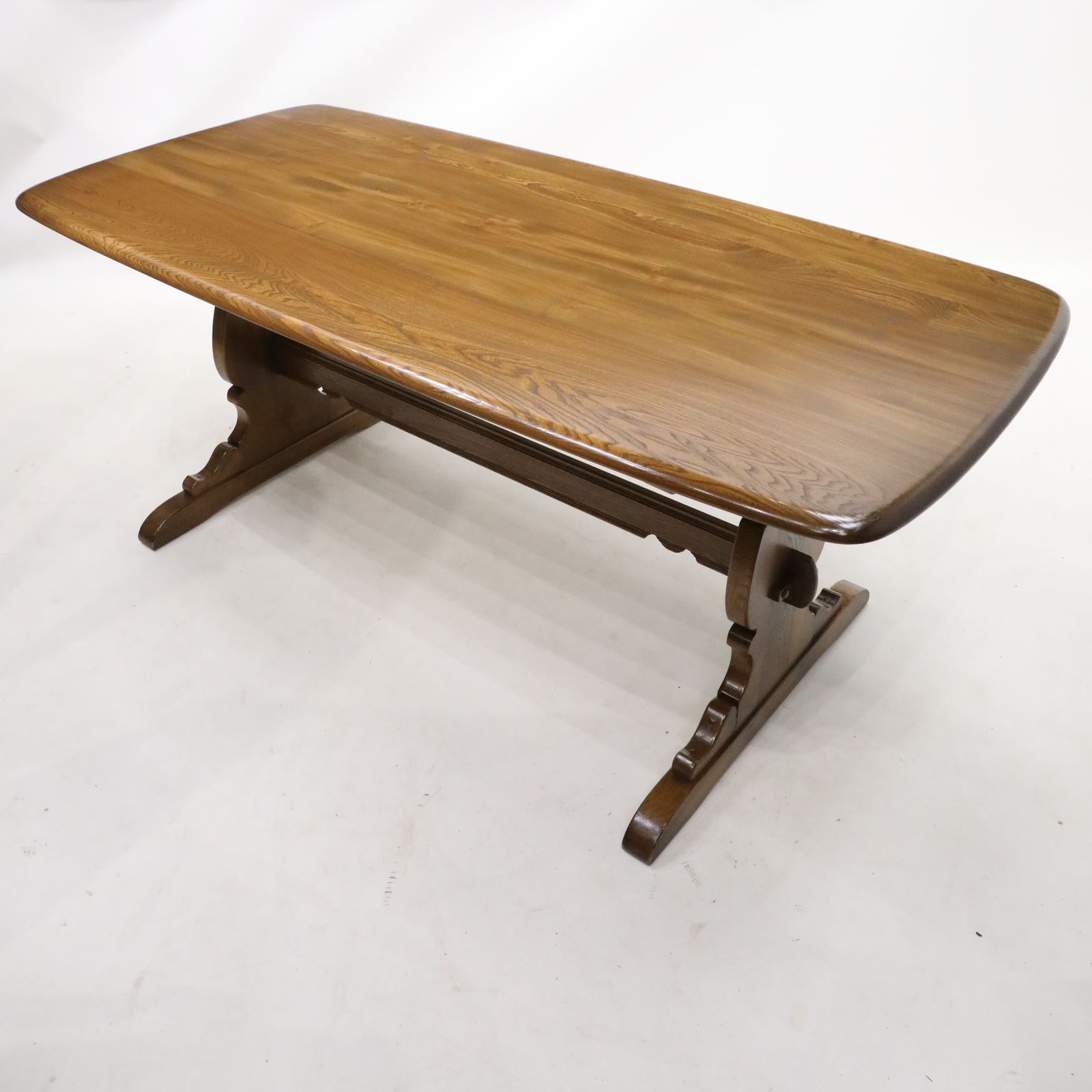 Ercol Elm Dining Table Plank Top Retro Golden Dawn Finish Free Uk Delivery* photo 567.0