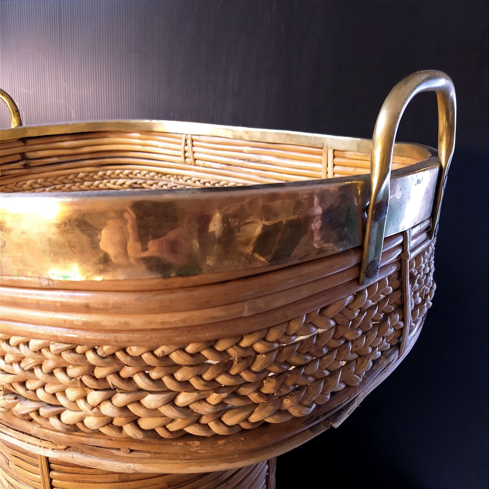 1970's Large Pencil Reed Basket. photo buy