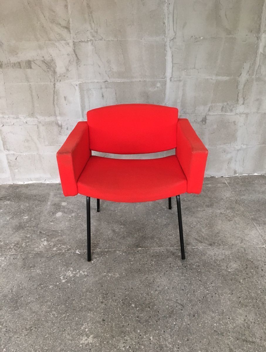Red Council Armchair By Pierre Guariche For Meurop, 1960s photo furniture