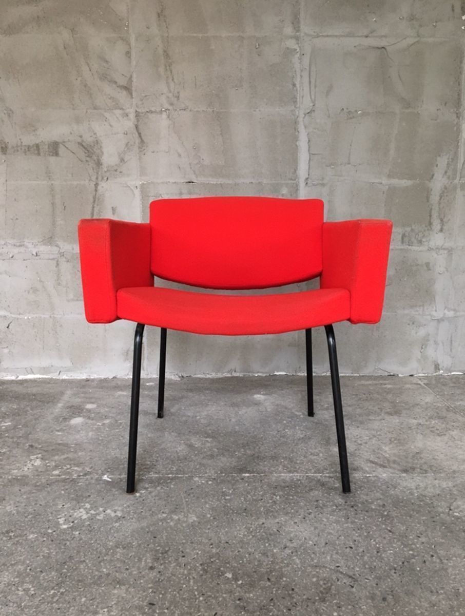 Red Council Armchair By Pierre Guariche For Meurop, 1960s