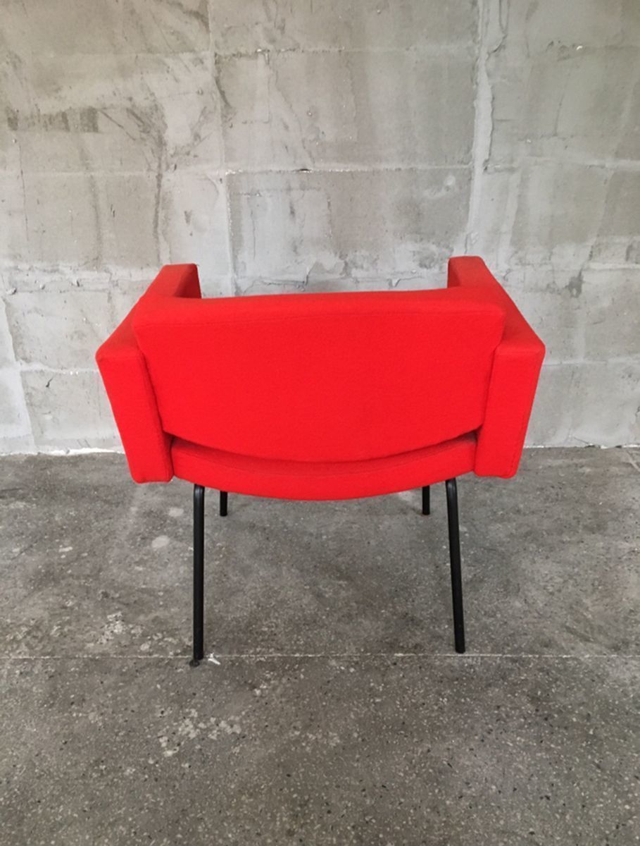 Red Council Armchair By Pierre Guariche For Meurop, 1960s photo vinterior