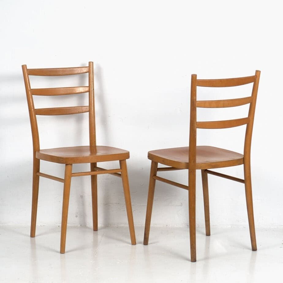 Vintage Style Dining Chairs (C.1950). Set Of 2 Pieces photo furniture