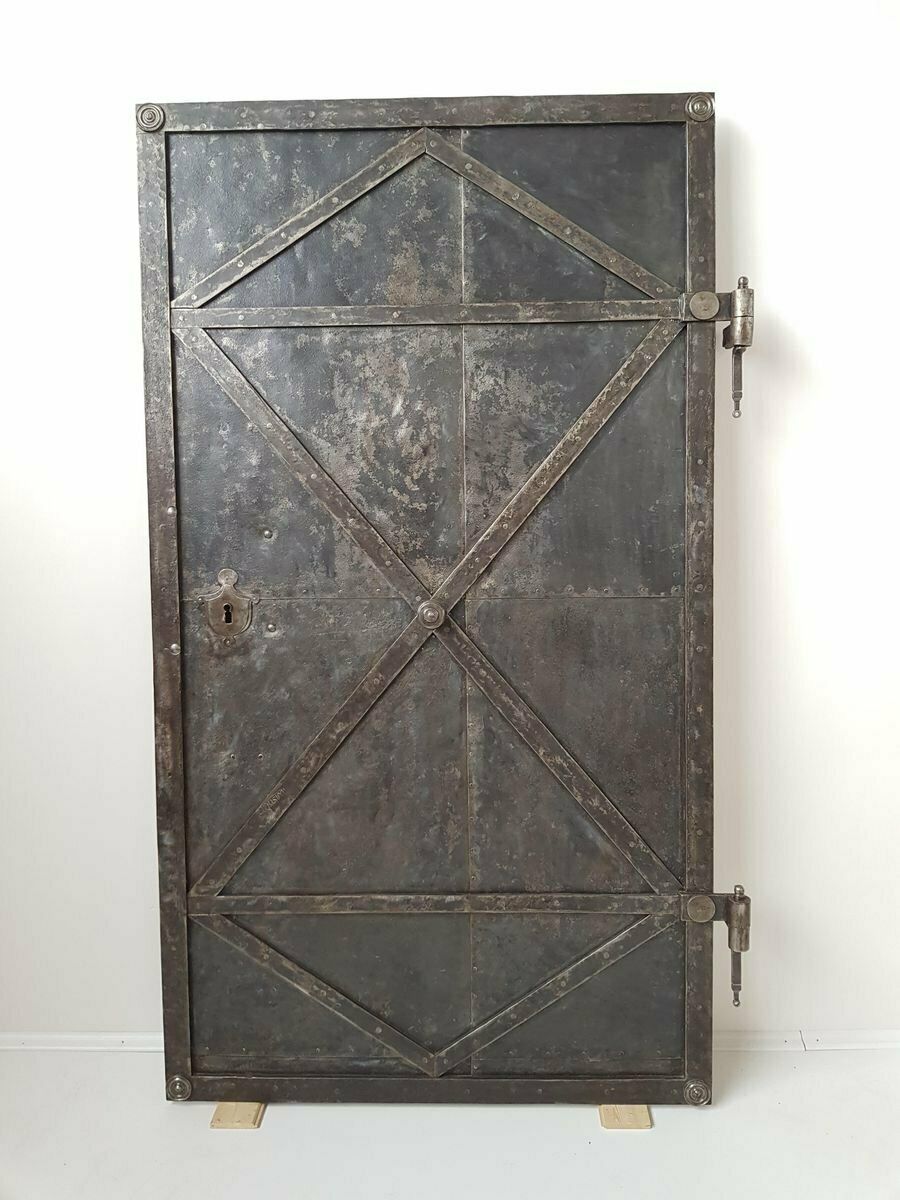 Antique  Iron Plated Door, 18th Century, Bohemia