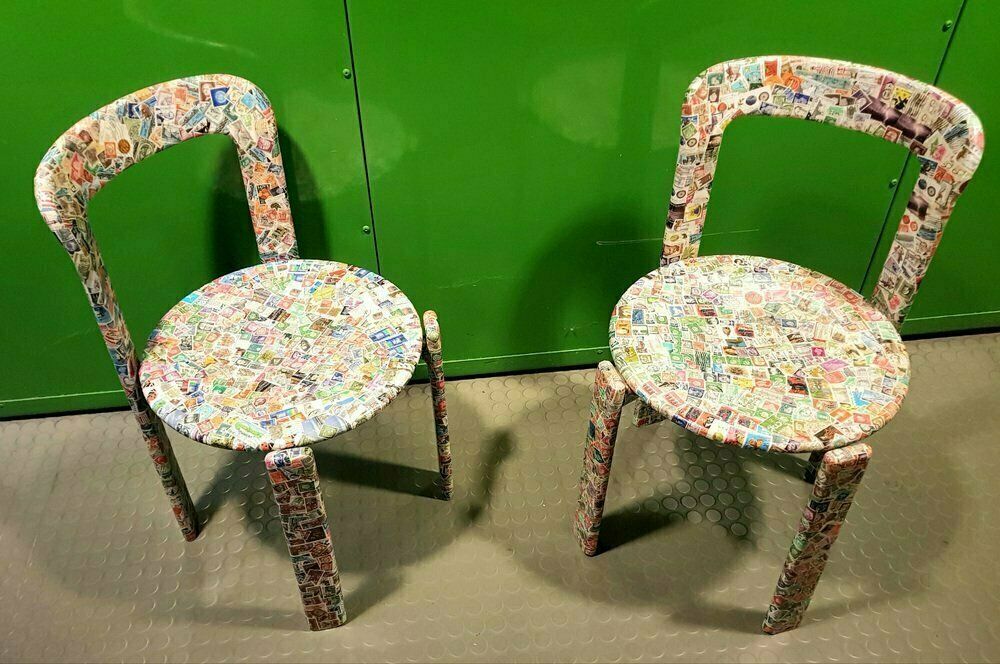 Upcycled Dining Chairs  By  Bruno Rey For Kusch & Co, 1970s, Set Of 2