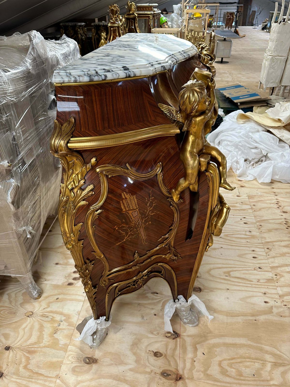 Furniture French Louis XV, Linke, Marble Top, Bronze Mounted Cupboard (260kgs) photo