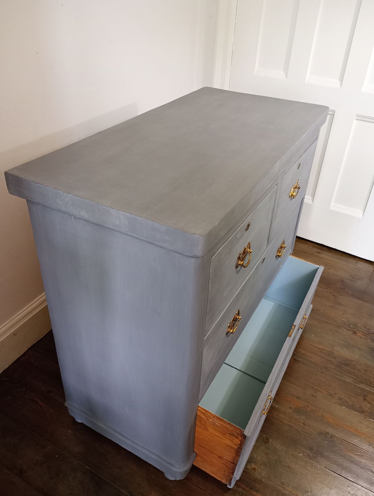 Victorian Chest Of Drawers, Painted Gustavian Grey photo for sale