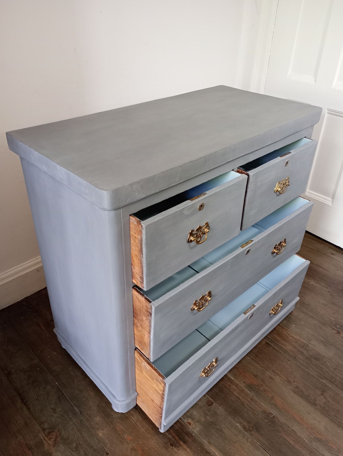 Victorian Chest Of Drawers, Painted Gustavian Grey photo Furniture