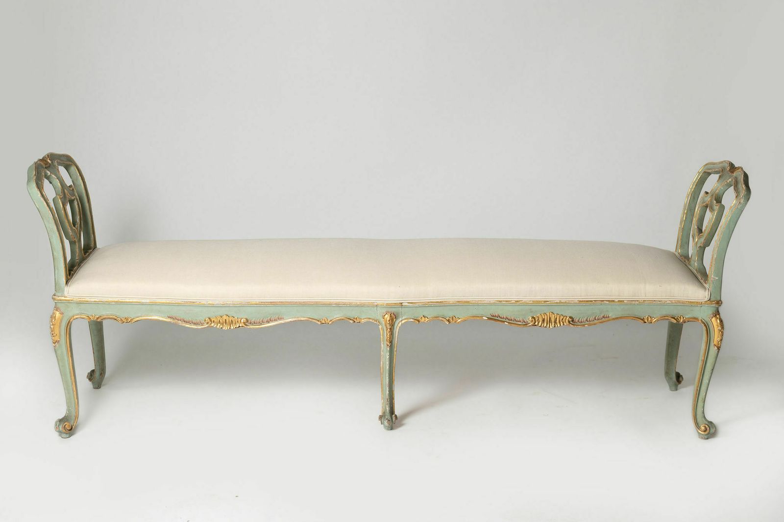 Antique Italian Long Stool – Bench, One Of A Pair
