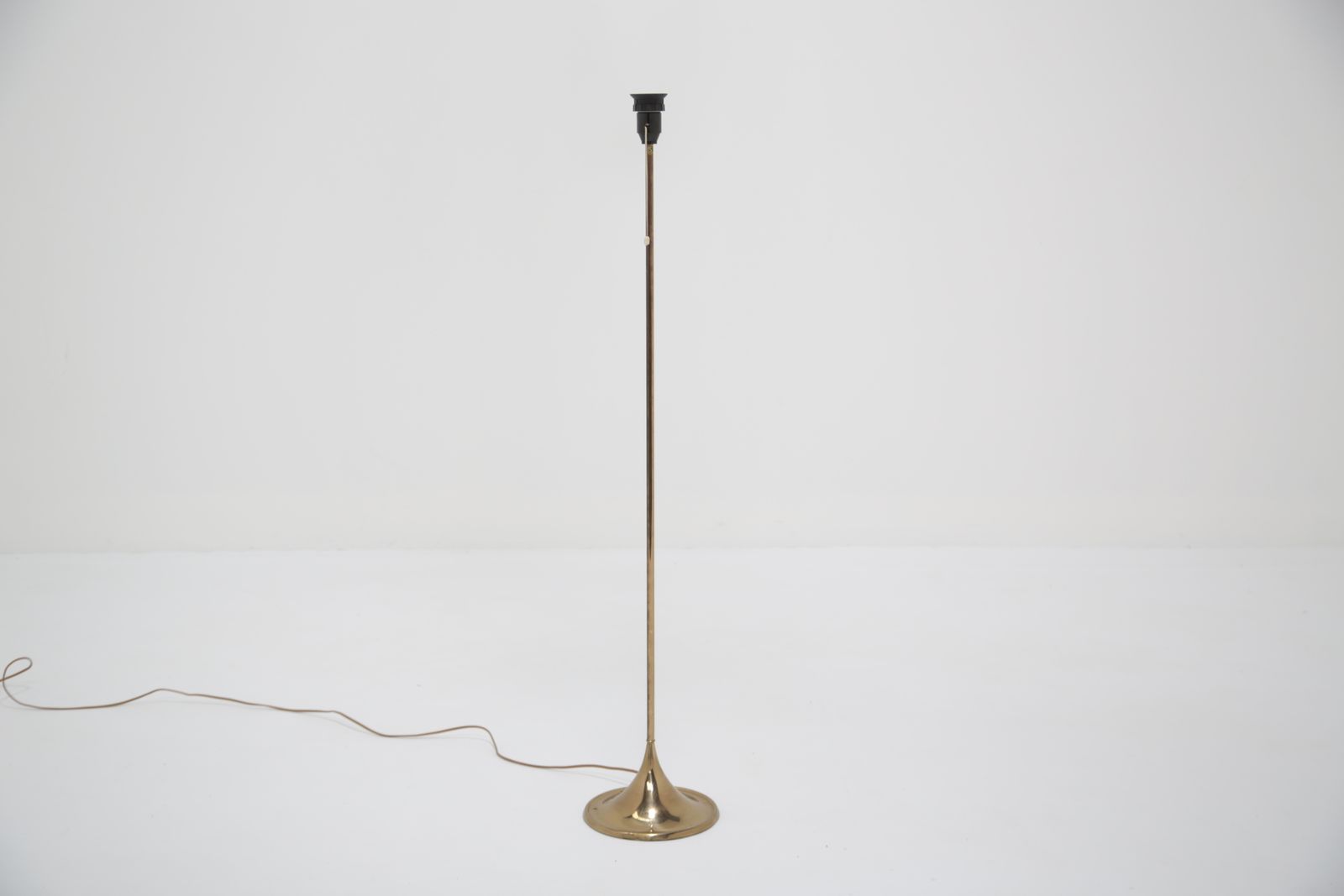photo for sale Brass Floor Lamp With Drum Shade, Model G 025, By Alf Svensson, Bergboms, Sweden, 1960s.