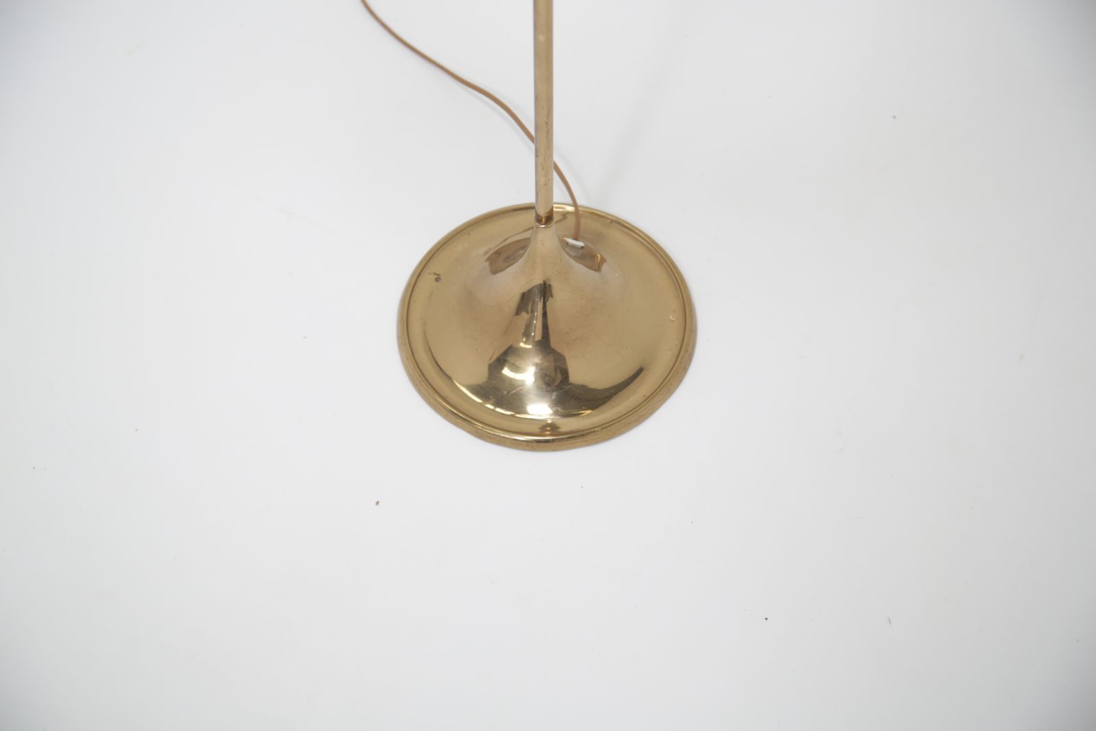 photo buy Brass Floor Lamp With Drum Shade, Model G 025, By Alf Svensson, Bergboms, Sweden, 1960s.