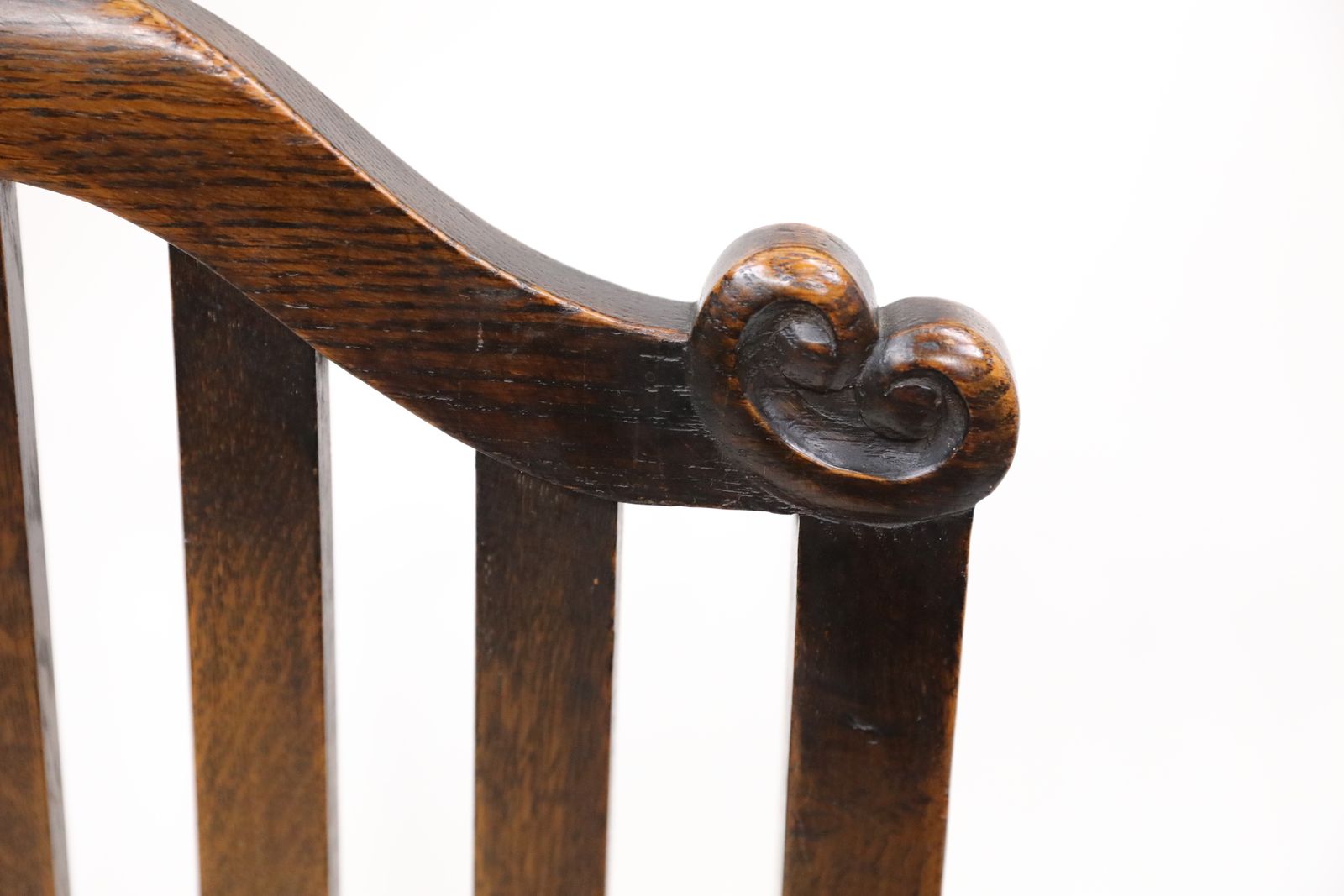 photo vintage Vintage Oak Hall/Study/Bedroom Chair Highly Carved Stretcher Free Uk Delivery